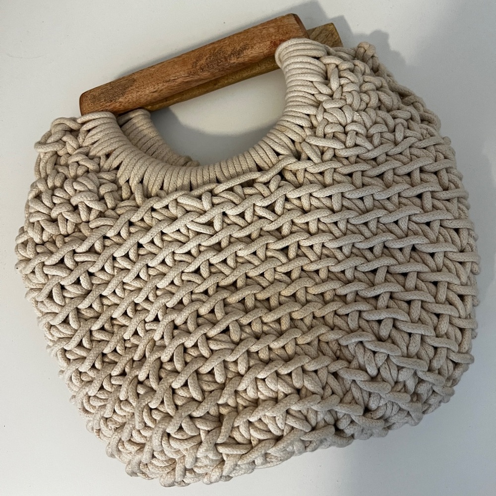 A New Day Beige Knitted Women's Bag